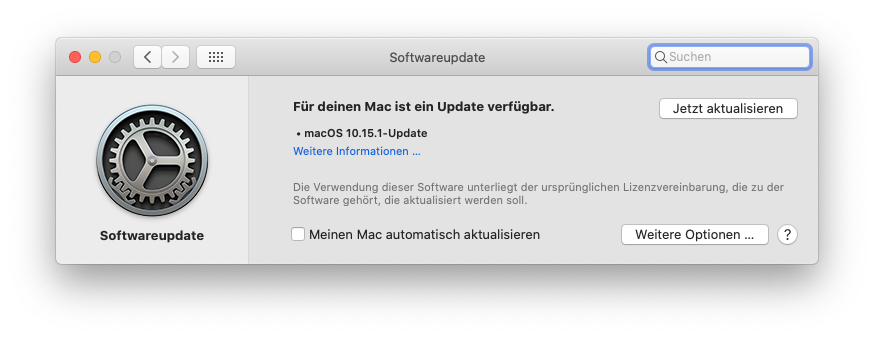 Updatehinweis MacPro5,1 Catalina 10.15.1