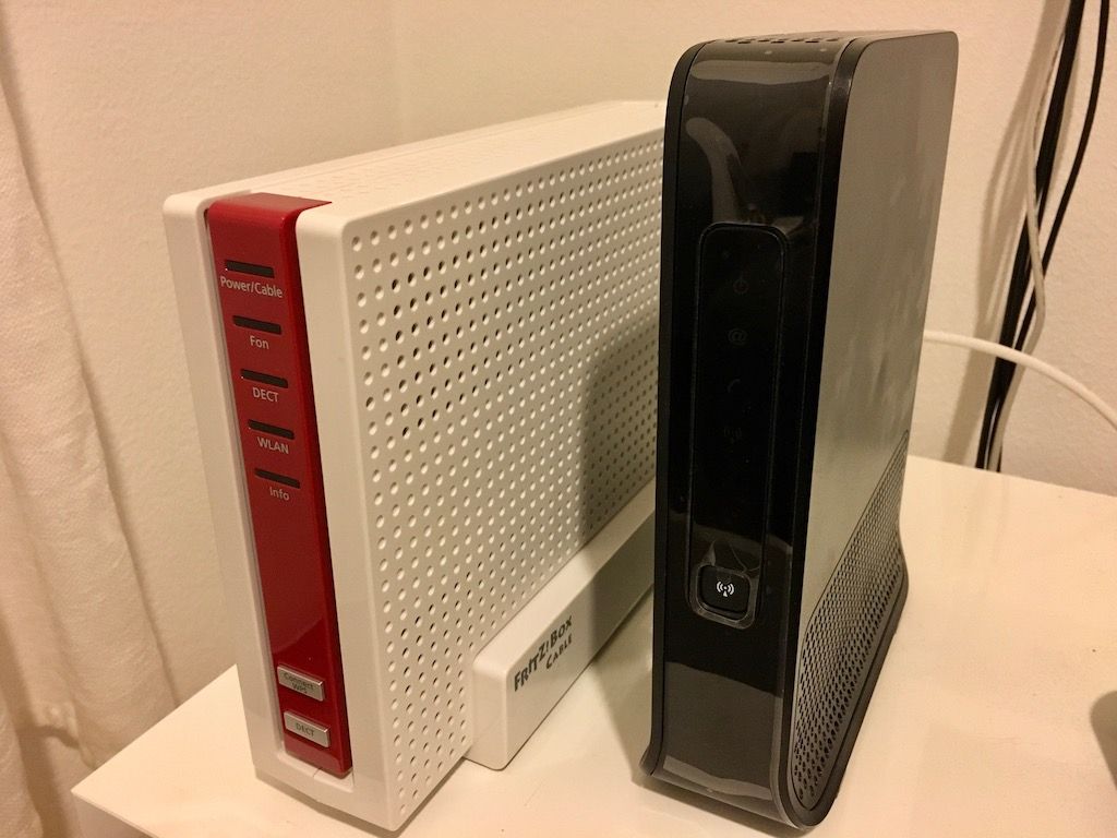 Die Fritzbox im Vergleich zum Kabelmodem sagemcom fast5460