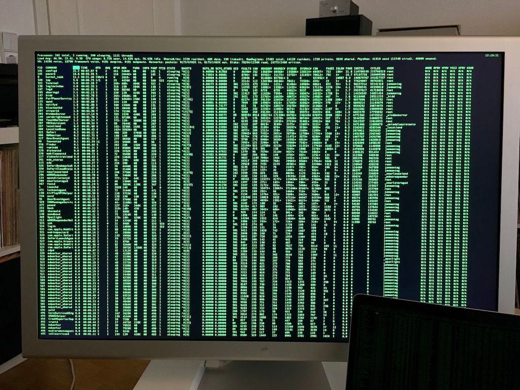 Apple Cinema HD 30" und Terminal Session "TOP"