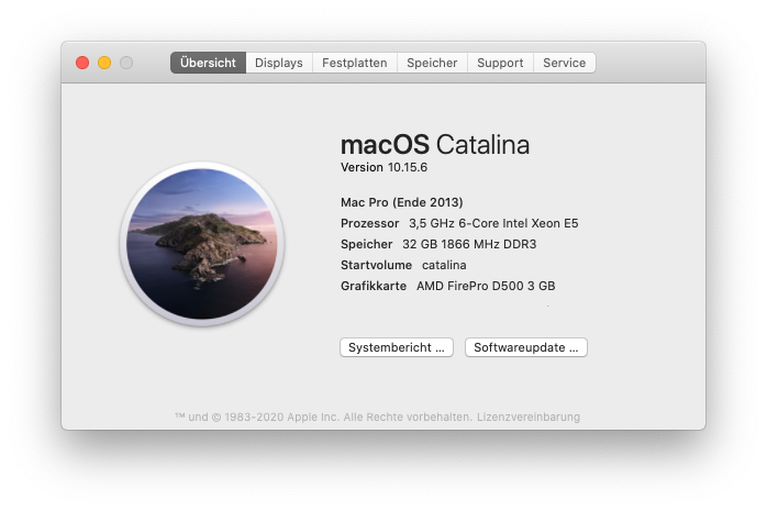 MacPro6,1 mit 3.5 GHz 6-Kern