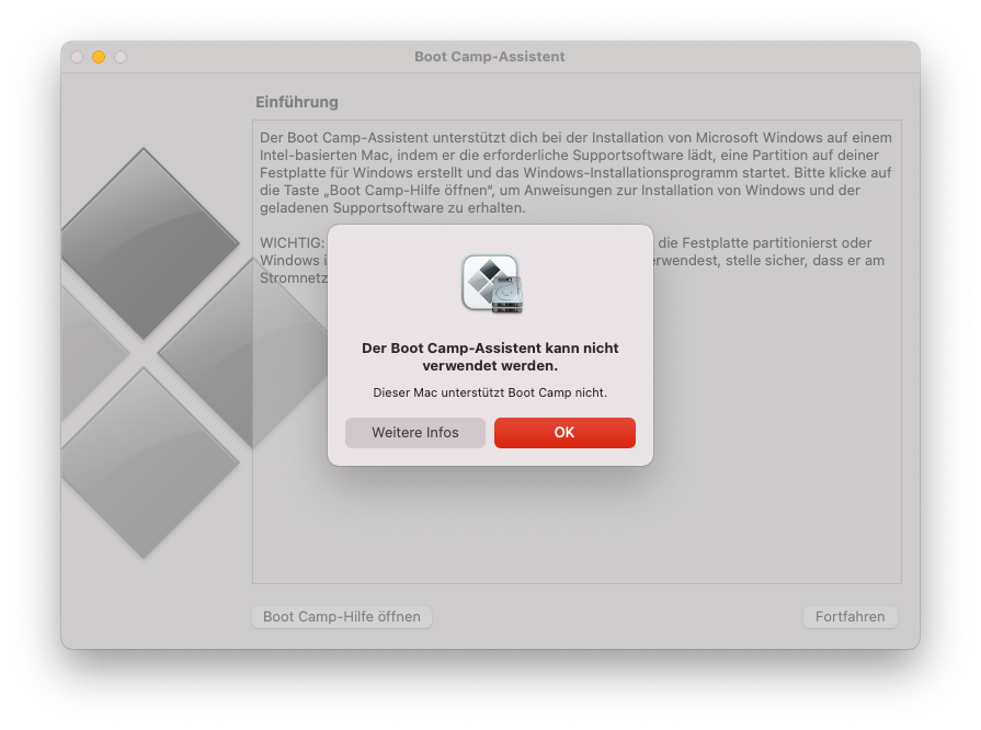 BootCamp gibt es für die M1 Apple Silicon nicht mehr.