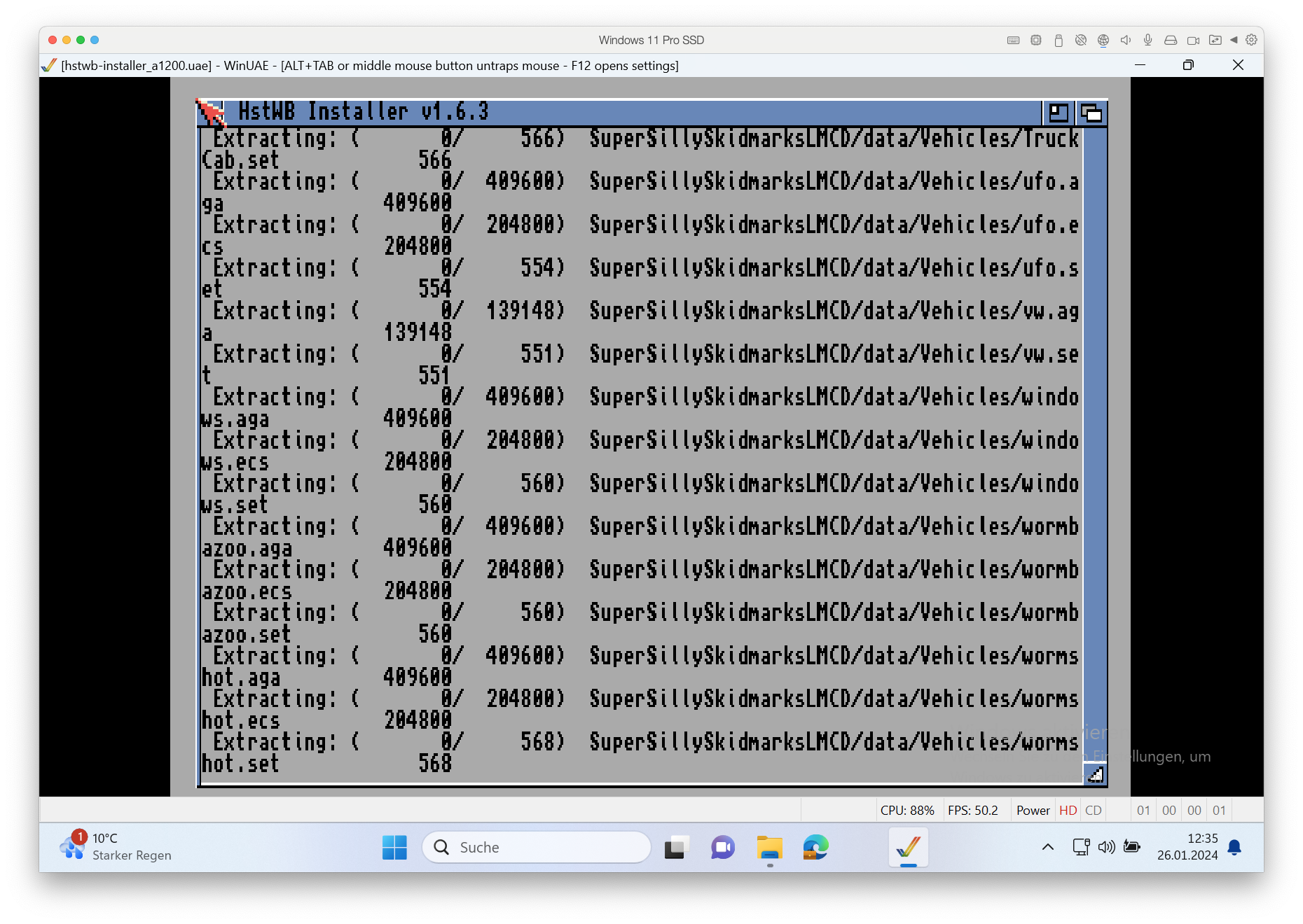 HSTWB installer installiert WHDLoad und die Spiele