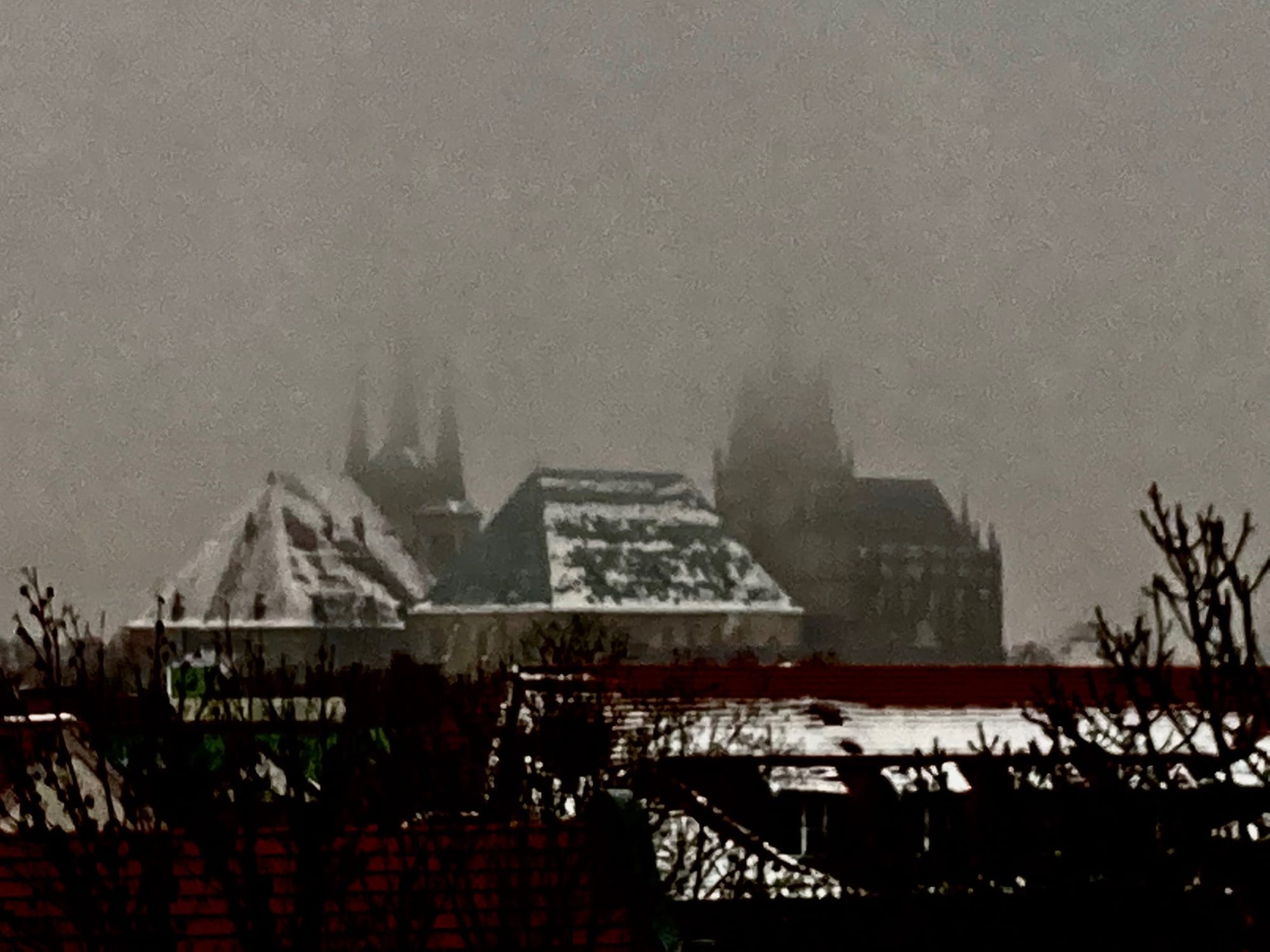 Nebel über dem Dom in Erfurt