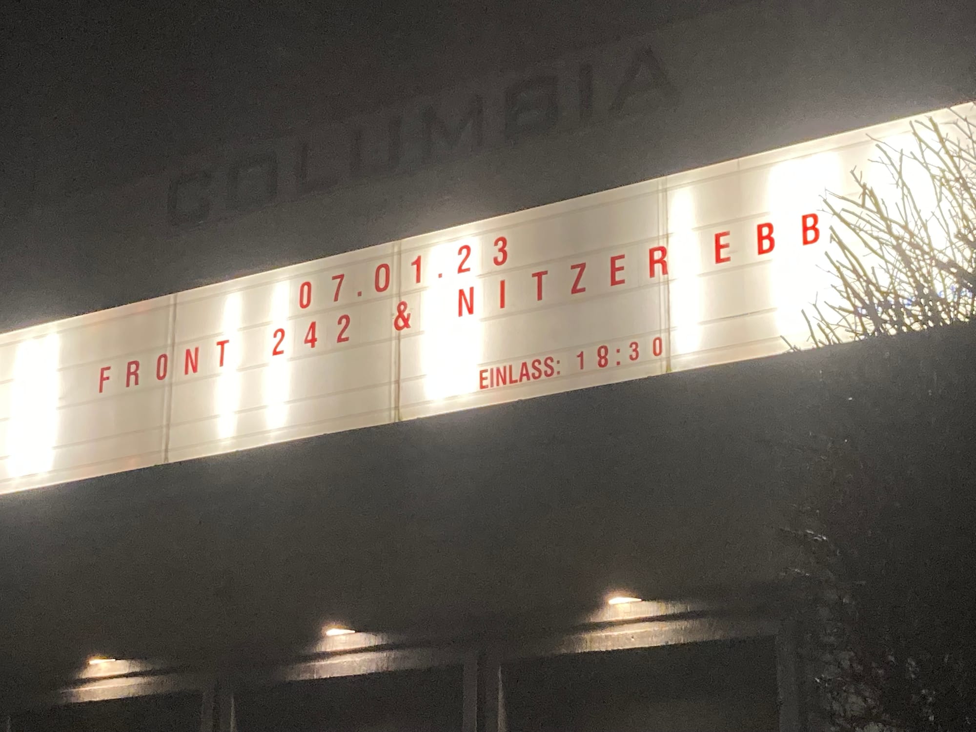 Front 242 & Nitzer EBB announcement Concert 07.01.23 in Columbia Halle Berlin