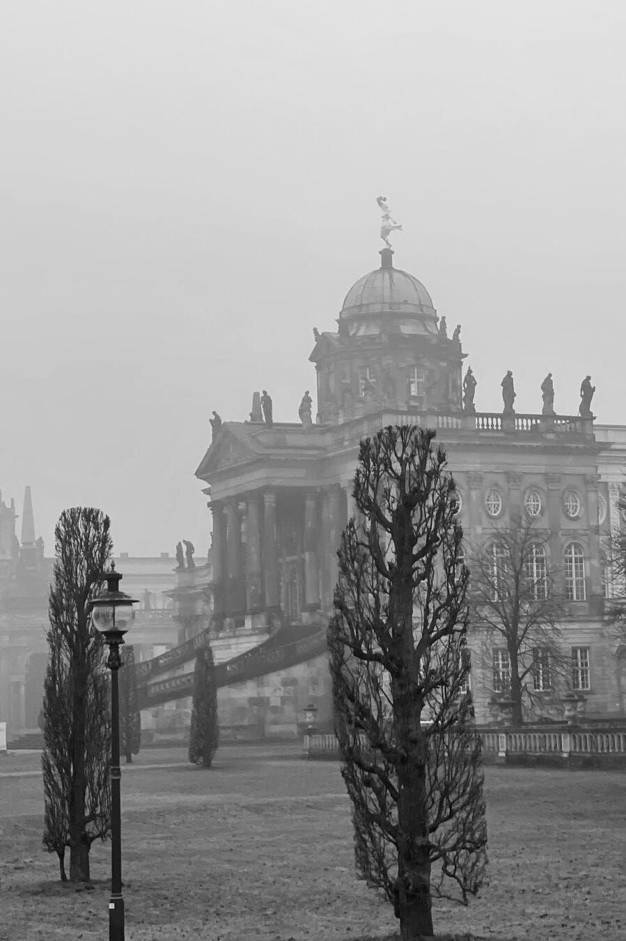 Park Sanssouci in Potsdam im Nebel - Standort: Am Neuen Palais