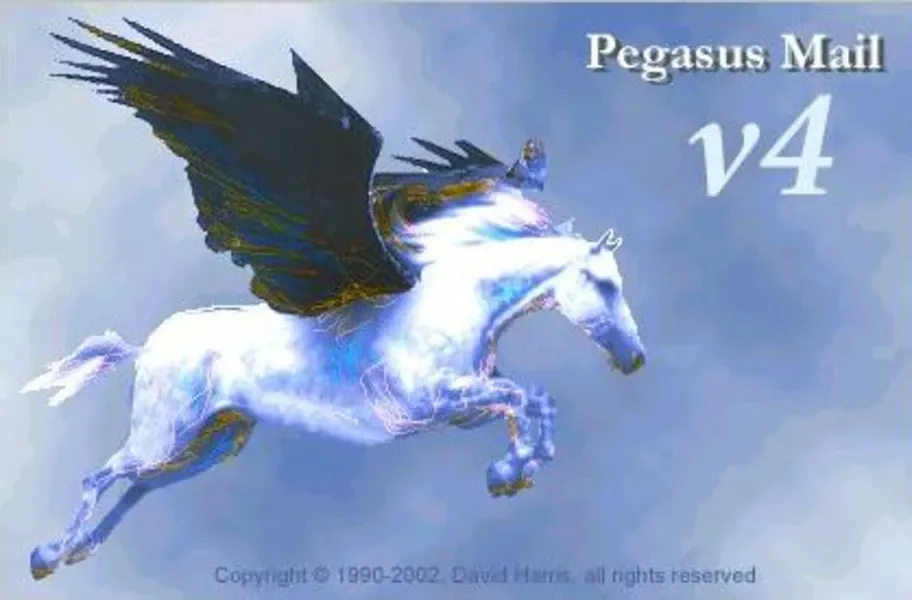 Pegasus Logo von Version 4 - ein Pferd mit Flügeln.