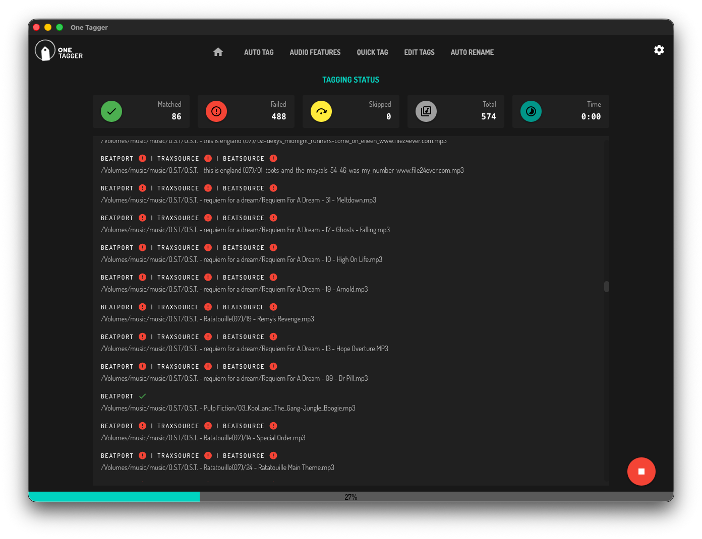 Onetagger durchsucht OST Files und versucht diese, zu erkennen.