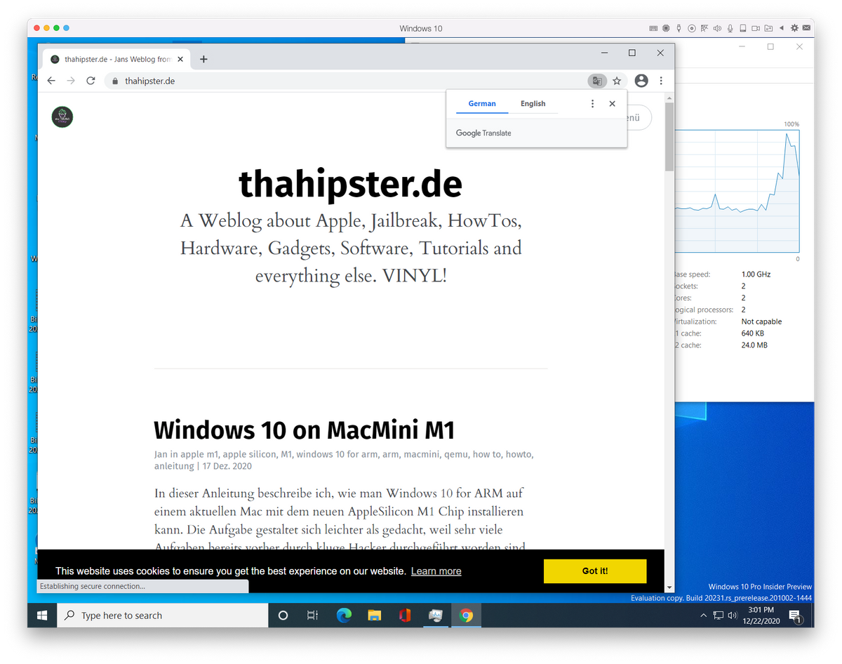 Weitere Virtualisierung auf dem M1