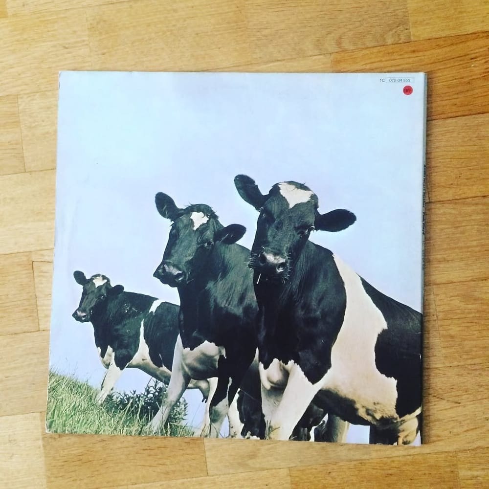 Vinyl Atom Heart Mother from Pink Floyd on a table (C) Herr Montag