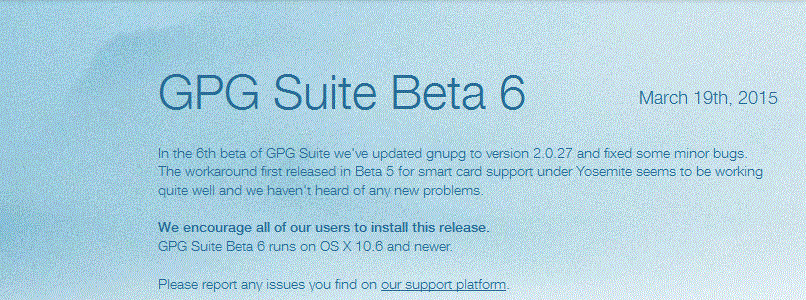 GPGMail unter OS X 10.10