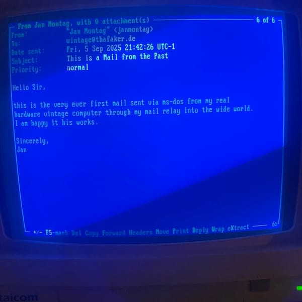 E-Mail mit (Free/MS-)DOS im Jahr 2025: Pegasus Mail