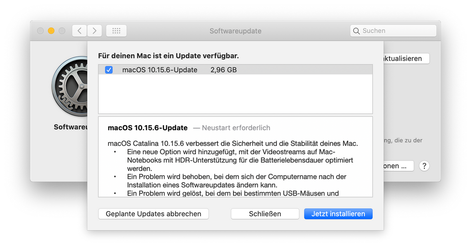 macOS 10.15.6 ist da…