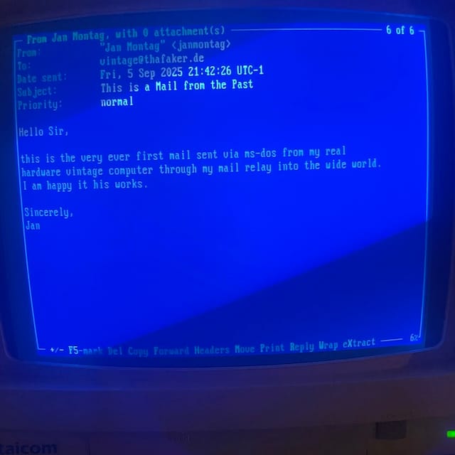 E-Mail mit (Free/MS-)DOS im Jahr 2025: Pegasus Mail
